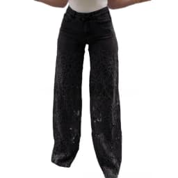 Japanese and Korean Casual Women's Pants with Lace Patchwork and Hollowed Out Jeans, Elegant Temperament, Spring New Product