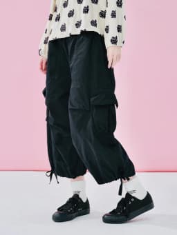 imakokoni High Waisted Cargo Work Pants Drawstring Loose Cropped Pants Women's Pants Casual Female Clothing for Women