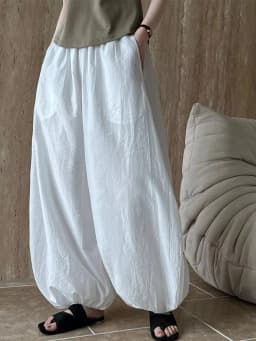 Oversized Bloomers 2026 New Summer Designer Elegant Fashion Women Lantern Pants Casual Loose Breathable Cotton Wide Leg Pants