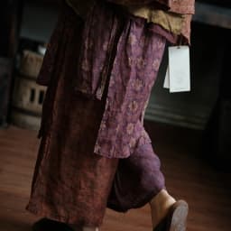 100% Ramie Women Casual Wide Leg Pants New 2026 Vintage Style Floral Print Loose Comfortable Female Ankle-length Pants M2772