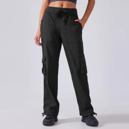 Women's Outdoor Sports Pants Lightweight Quick-Dry Workout Pants with Multiple Pockets Wide-Leg Cargo Casual Pants