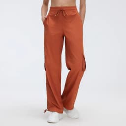 Women's Outdoor Sports Pants Lightweight Quick-Dry Workout Pants with Multiple Pockets Wide-Leg Cargo Casual Pants