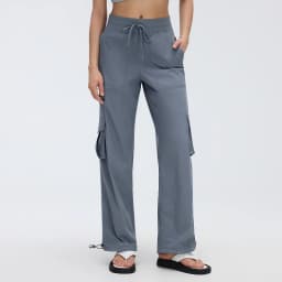 Women's Outdoor Sports Pants Lightweight Quick-Dry Workout Pants with Multiple Pockets Wide-Leg Cargo Casual Pants