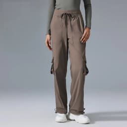 Women's Outdoor Sports Pants Lightweight Quick-Dry Workout Pants with Multiple Pockets Wide-Leg Cargo Casual Pants