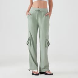 Women's Outdoor Sports Pants Lightweight Quick-Dry Workout Pants with Multiple Pockets Wide-Leg Cargo Casual Pants