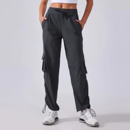 Women's Outdoor Sports Pants Lightweight Quick-Dry Workout Pants with Multiple Pockets Wide-Leg Cargo Casual Pants