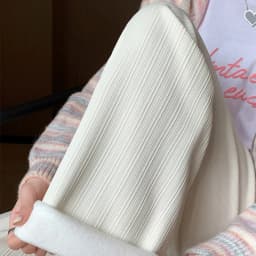 2025 Winter Fleece Lined Warm Pants Women Solid Color Wide Leg Pants Woman Comfortable Elastic High Waist Trousers Female