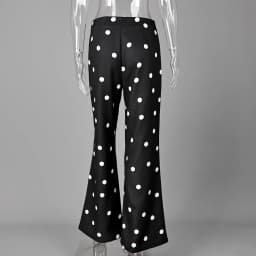 Linad Casual Polka Dot Loose Long Pants Women 2026 Street Chic High Waist Zipper Wide Leg Pants Spring Vintage Trousers Female