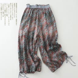 Limiguyue Vintage Floral Print Thin Ramie Pants Women Summer Elastic Waist Ankle-Length Trousers Loose Wide Legs Pants E478