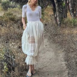 Women Lace Patchwork Ruffle High Waist Lady Trousers Loose Bloomers Pants Fashion Beach Long Balloon Puffy Bloomers Long Pant