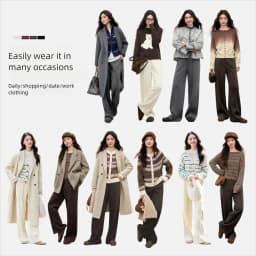 SENTUBILA Knit Sweat Pants for Women 2026 Autumn Winter Acetate Wool Silk Blend Trousers Casual Versatile Bottoms 154K80280