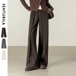 SENTUBILA Knit Sweat Pants for Women 2026 Autumn Winter Acetate Wool Silk Blend Trousers Casual Versatile Bottoms 154K80280
