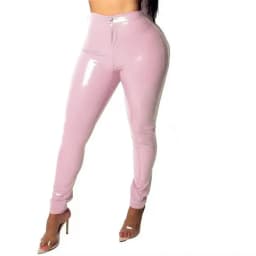Sexy Women Shiny Latex Long Pants Gothic Leggings Wet Look Slim Ladies Skinny High Waist Faux Leather Pencil Trousers Streetwear