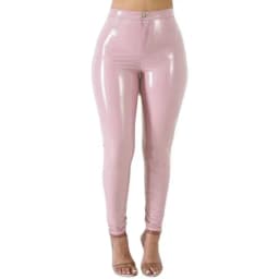 Sexy Women Shiny Latex Long Pants Gothic Leggings Wet Look Slim Ladies Skinny High Waist Faux Leather Pencil Trousers Streetwear