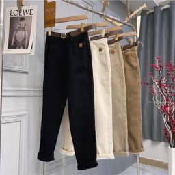2025 Spring Autumn New High Waist Jeans Women's Fashion Loose Versatile Thicken Casual Pants Oversized Female Warm Trousers 4XL