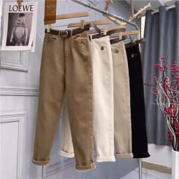 2025 Spring Autumn New High Waist Jeans Women's Fashion Loose Versatile Thicken Casual Pants Oversized Female Warm Trousers 4XL