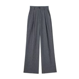 HXAO Striped Straight Pants 2024 Autumn Women's Elegant Pleated Long Pants Ladies Fashion Casual Office Beige Grey Black Pants