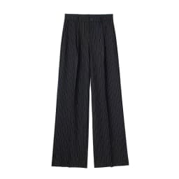 HXAO Striped Straight Pants 2024 Autumn Women's Elegant Pleated Long Pants Ladies Fashion Casual Office Beige Grey Black Pants