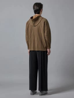 ISSEY 2026 New Arrival Miyake Pleated Pants Textured Casual Relaxed Fit Wide-Leg Cropped Trousers for Men