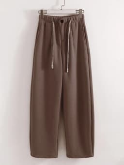 Streamgirl Warm Pants For Women Winter Brown Wide Leg Fleece Sweatpants Women Baggy Sport Winter Thick Velvet Warm Trousers