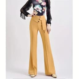 Spring Summer Women Wide-Leg Pants Fashion Latin Dance Pants Female Solid Dance Pants Ladies High Waist Casual Loose Trousers