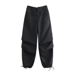 Willshela Women Fashion Parachute Cargo Pants Vintage Jogging Trousers High Elastic Waist Female Chic Lady Boot Cut