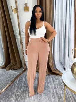 CM.YAYA Women Fashion High Waist Wide Leg Pants 2025 Streetwear Casual Active Trousers