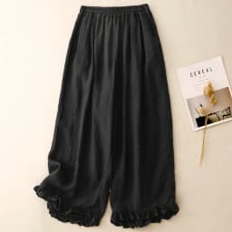 Cotton and Linen Nine-Minute Pants Women's Summer New Japanese Literary Wooden Ear Edge Fashion Chic High Waist Wide Leg Pants