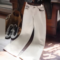 Maden Women’s Casual Pants Mid Rise Versatile Beige Pants 100% Cotton Slim Fit Flare Trousers Autumn