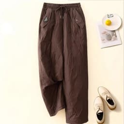 Spring Autumn Down Cotton Trousers 2025 New Loose Women's Clothes Straight Leg Pants Solid Color Fashion Female Wide-Leg Pants