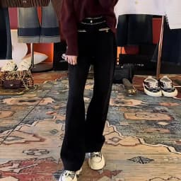 Spring Autumn Simplicity Office Lady Wide Leg Women Fashion CHAIN Solid Color Straight Trend All-match High Waist Casual Pants