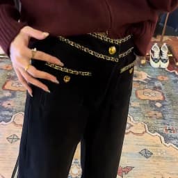 Spring Autumn Simplicity Office Lady Wide Leg Women Fashion CHAIN Solid Color Straight Trend All-match High Waist Casual Pants