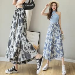 Elastic Waist Chiffon Wide Pants Women Summer Fashion Casual Popular Woman Baggy Trousers Female Dropshipping Cheap Wholesale