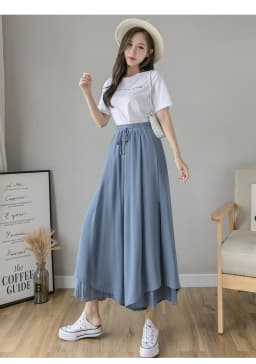 Elastic Waist Chiffon Wide Pants Women Summer Fashion Casual Popular Woman Baggy Trousers Female Dropshipping Cheap Wholesale