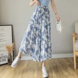 Elastic Waist Chiffon Wide Pants Women Summer Fashion Casual Popular Woman Baggy Trousers Female Dropshipping Cheap Wholesale