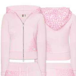 Womens Two Piece Y2K Leopard Print Pink Sports Suit Fashion Punk Sexy Slim Zipper Hoodies Micro Flared Drawstring Jogging Pants