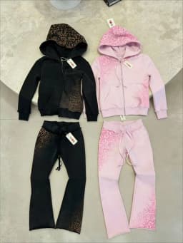 Womens Two Piece Y2K Leopard Print Pink Sports Suit Fashion Punk Sexy Slim Zipper Hoodies Micro Flared Drawstring Jogging Pants