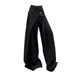 Japanese Y2K Harajuku style hot girl trend false two-piece suits wide leg pants autumn American retro loose floor women's pants