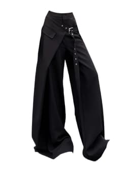 Japanese Y2K Harajuku style hot girl trend false two-piece suits wide leg pants autumn American retro loose floor women's pants