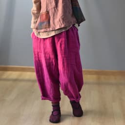 Johnature Vintage Linen Wide Leg Pants For Women 5 Color Elastic Waist Trouser 2025 New Summer Pockets Female Pants