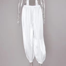 Women Casual Stretch High Waist Crepe Summer Spring Pants Fashion Bloomers Chic Pants Women Clothes Long Trousers Pink