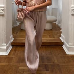 Women Casual Stretch High Waist Crepe Summer Spring Pants Fashion Bloomers Chic Pants Women Clothes Long Trousers Pink
