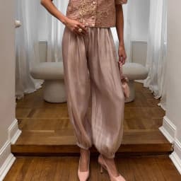 Women Casual Stretch High Waist Crepe Summer Spring Pants Fashion Bloomers Chic Pants Women Clothes Long Trousers Pink