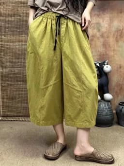 Amax LuluE Summer Fashion Leisure Soild Trousers Ladies Japanese Design Loose Vintage Pants Womens 2026 Classic Elegant Clothes