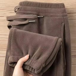 Women Fleece Lined Trousers Fall Winter Wearable Worn Resistant Cuffed Pants Fashion Loose High Waist Long Warm Casual Trousers