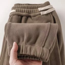 Women Fleece Lined Trousers Fall Winter Wearable Worn Resistant Cuffed Pants Fashion Loose High Waist Long Warm Casual Trousers