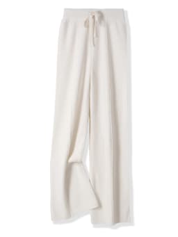 Autumn Winter Women 100% Merino Wool Knitted Wide Leg Pants Basic Soft Warm Cashmere Knit Trousers Casual Simple Style Korean