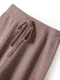 Autumn Winter Women 100% Merino Wool Knitted Wide Leg Pants Basic Soft Warm Cashmere Knit Trousers Casual Simple Style Korean