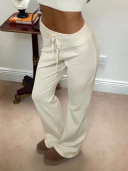 Lace Up Low Rise Sport Pants Straight Women's Casual Drawstring New Pantalones Slim Fashion Wide Leg Fashion Hosen Trousers