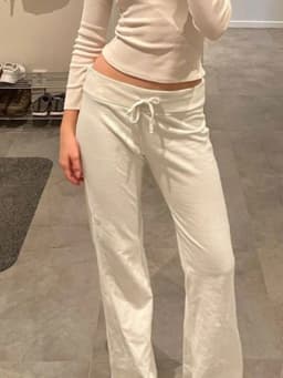 Lace Up Low Rise Sport Pants Straight Women's Casual Drawstring New Pantalones Slim Fashion Wide Leg Fashion Hosen Trousers